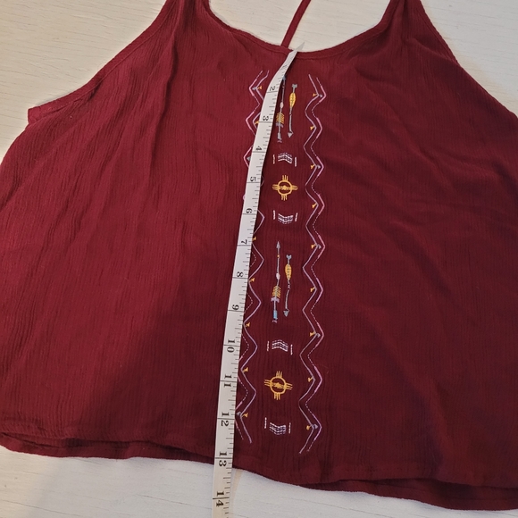 Harlow Dark Red Crop Top with Embroidered Details - Picture 7 of 8